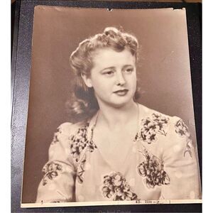 Vintage 1950s Ladies Portrait 8x10 Ephemera Photo Retro Sepia